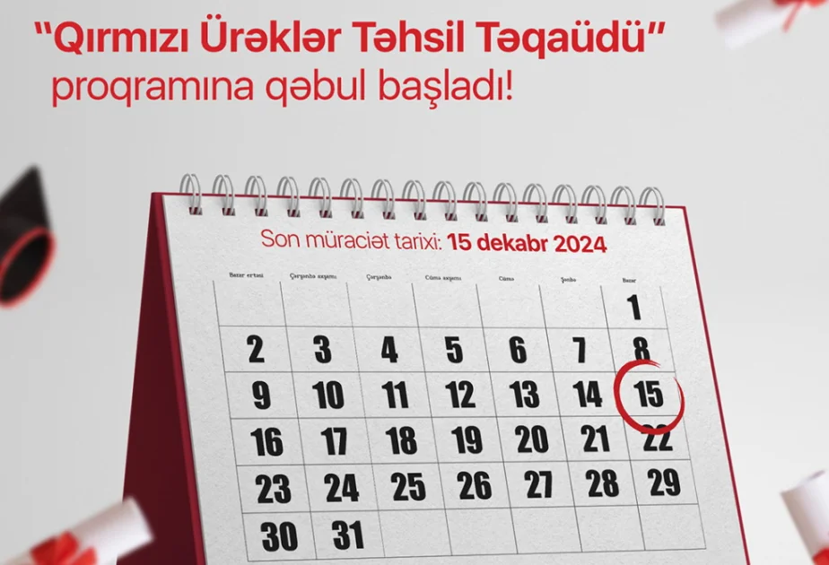 “Qırmızı Ürəklər Təhsil Təqaüd Proqramı”na qəbul başladı AZƏRTAC