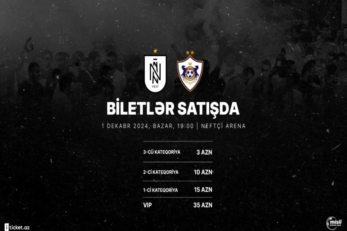 “Qarabağ” “Neftçi” matçının biletləri satışa çıxarılıb