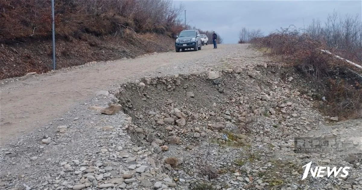 В Шамахы в результате оползня просела автодорога ФОТО Новости