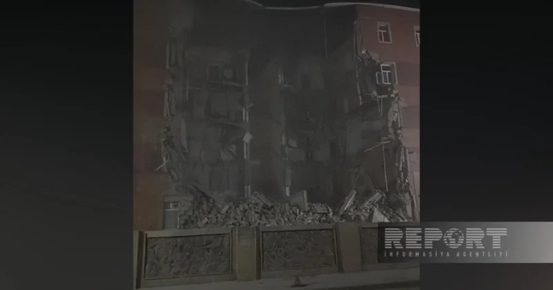 Cəfər Cabbarlı küçəsində 1 binanın bloku ÇÖKDÜ