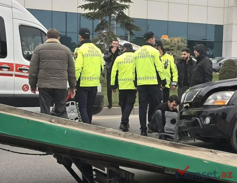 SON DƏQİQƏ! Cip aşdı Heydər Əliyev prospektində köməkçi yol bağlandı