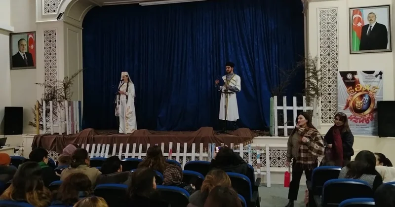 Qusar Dövlət Ləzgi Dram Teatrı “Bəxt üzüyü”nü xaçmazlı tamaşaçılara təqdim edib