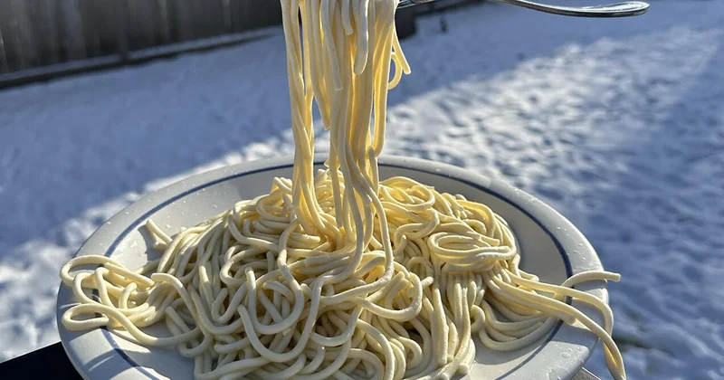 ABŞ də 42°C: Meteoroloq spagetti ilə eksperiment etdi FOTO