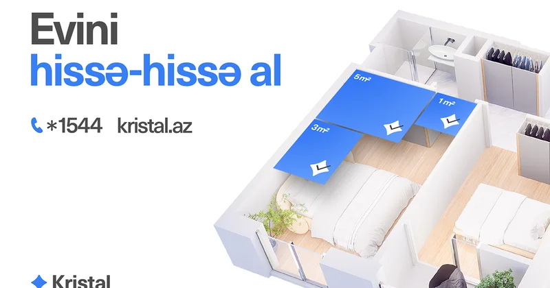 İstəsən 1, istəsən 5 kv.m Nə qədər pulun var, o qədərini al!