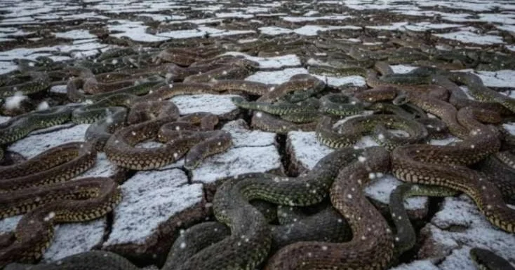 Minlərlə ilan qış yuxusundan ayıldı Fəlakəti xəbər verən olay
