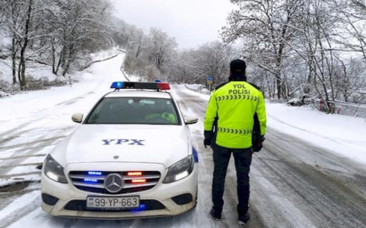 Yol polisi qarlı havaya görə müraciət etdi KONKRET