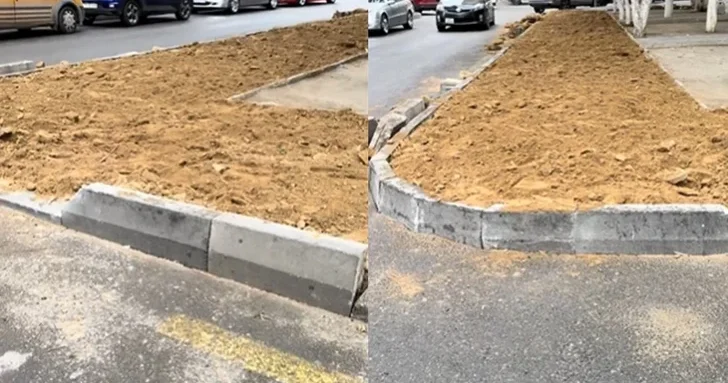 Cтроительство нового тротуара в Наримановском районе Баку вызвало недовольство жителей ДЕТАЛИ