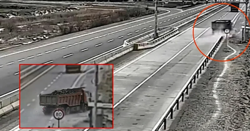 На трассе Баку Газах произошло ДТП с участием грузовика ВИДЕО