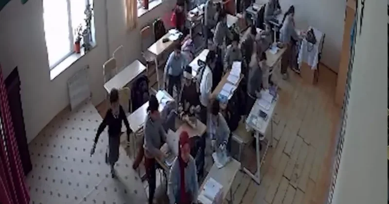 Момент землетрясения в Шамахы попал на камеры наблюдения в школе ВИДЕО