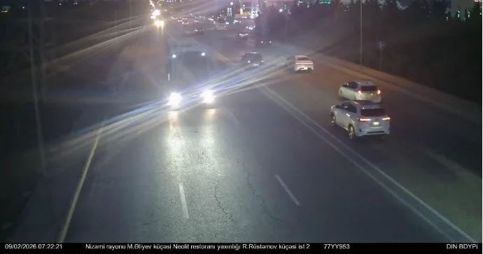 Sürət həddini aşmayan sürücüyə 200 manatlıq cərimə gəlib VİDEO FOTO