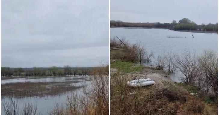 Вода отрезала путь: семья с детьми оказалась в ловушке посреди Куры