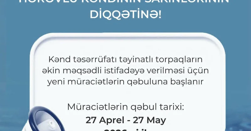 Horovluda torpaqların əkini üçün müraciətlərin qəbuluna başlanır