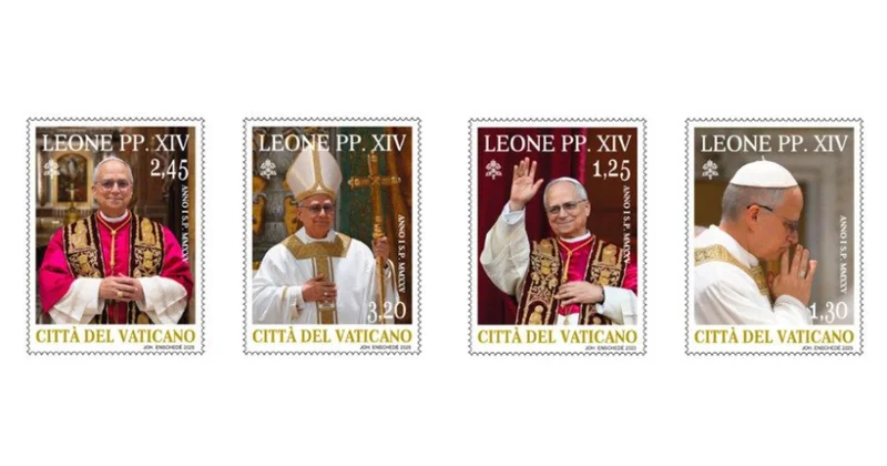 Papa XIV Leonun pontifikatının başlanması ilə əlaqədar poçt markaları buraxılır