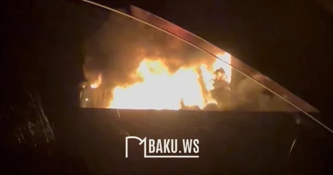 Bakı Qazax yolunda güclü yanğın