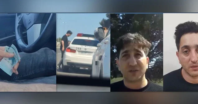 Yol polisini təhdid edən sürücü həbs olundu VİDEO