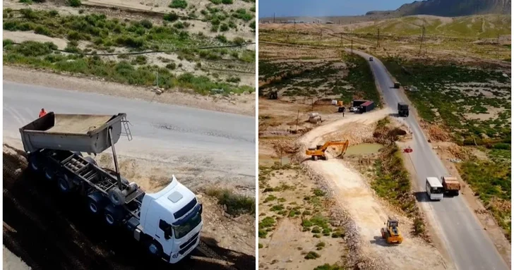 На дороге Локбатан Гюздяк в Баку начались восстановительные работы