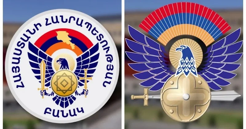 Ermənistan ordusunun gerbi dəyişdirildi Real Ermənistan ın xəritəsi yerləşdirildi