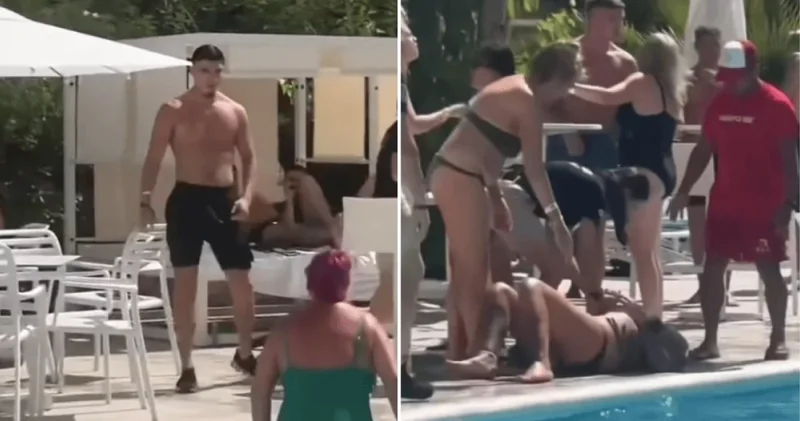 Məşhur futbolçu turist qadını stulla vurdu VİDEO