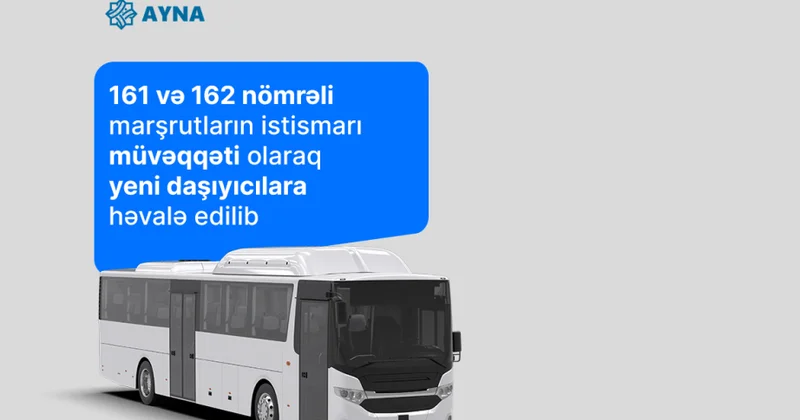 Bakıda iki avtobus marşrutunun istismarı müvəqqəti olaraq yeni daşıyıcılara həvalə edilib