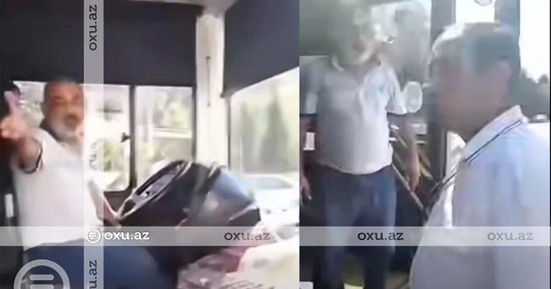 Sumqayıtda avtobus sürücüsü ilə sərnişin arasında mübahisə VİDEO