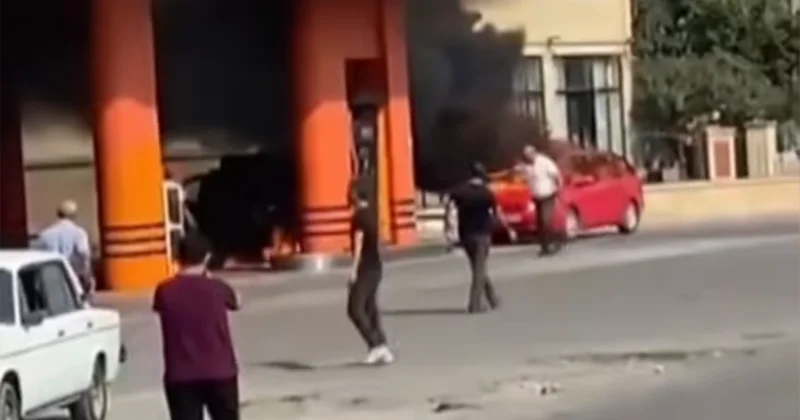В Азербайджане очевидец предотвратил возможный взрыв на АЗС ВИДЕО