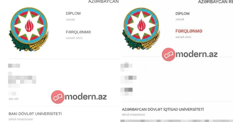 Elektron diplomların tərtibatı ilə bağlı maraqlı məqam GÖRÜNTÜ