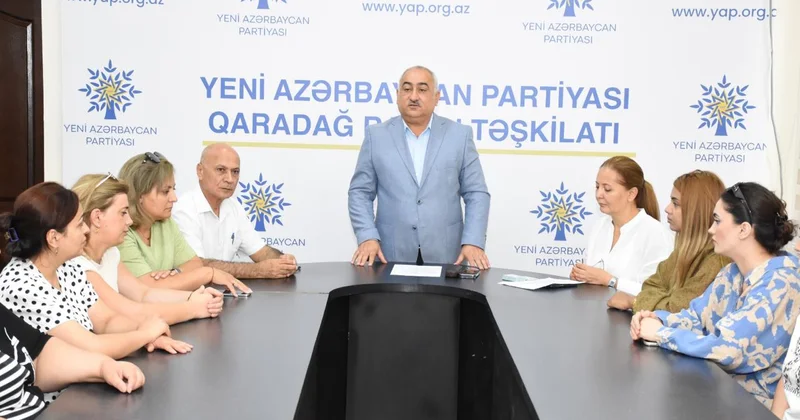 YAP Qaradağ rayon təşkilatında partiyaya yeni qəbul olunan üzvlərlə görüş keçirilib ŞƏRH
