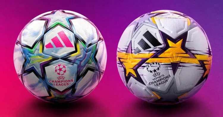 UEFA Çempionlar Liqasının yeni mövsümü üçün topu təqdim etdi soyuq və dumanlı səhərdə məşq edən futbolçular obrazı