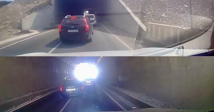 Bütöv xətti tapdalayan sürücü tuneldə də qayda tanımadı VİDEO