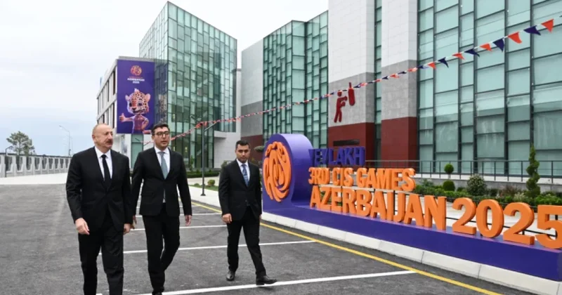 Prezident Yevlax Olimpiya İdman Kompleksinin açılışını etdi FOTO