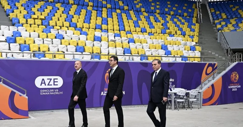 Gəncə stadionunun açılışı oldu Şəkillər
