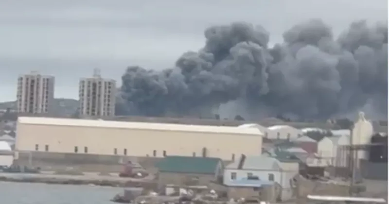 Сильный пожар в поселке Ашагы Гюздек Видео