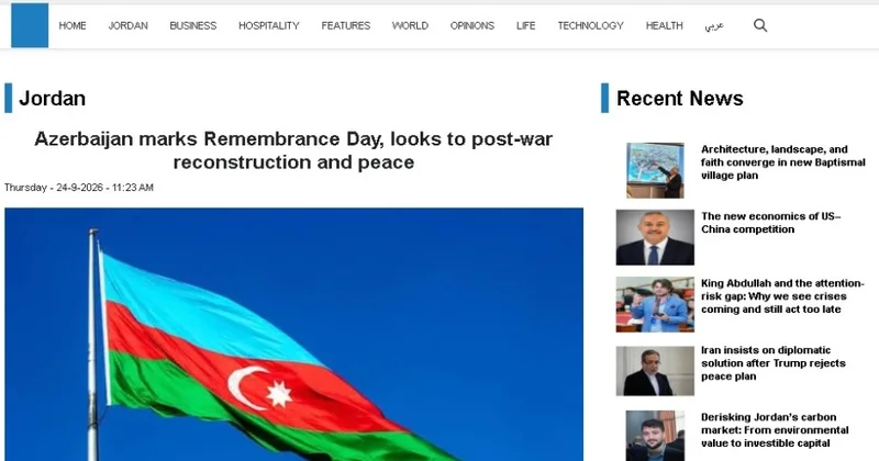 İordaniya mediasında 27 Sentyabr Anım Günü haqqında məqalələr dərc edilib