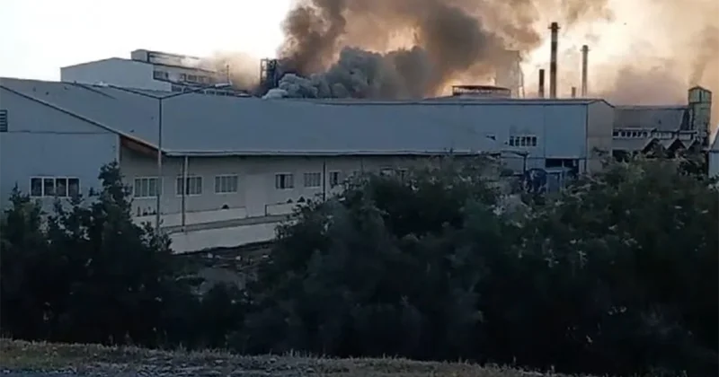 İmişli Şəkər Zavodunda yanğın Foto
