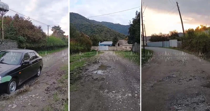 Balakənin Qasbinə kəndinin yolu yararsız vəziyyətə düşüb