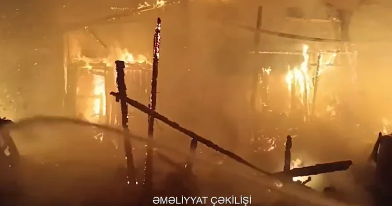 Keşlədə tikinti materialları yığılan ərazidə yanğın olub