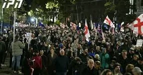 Tbilisidə etirazlar davam edir FOTO