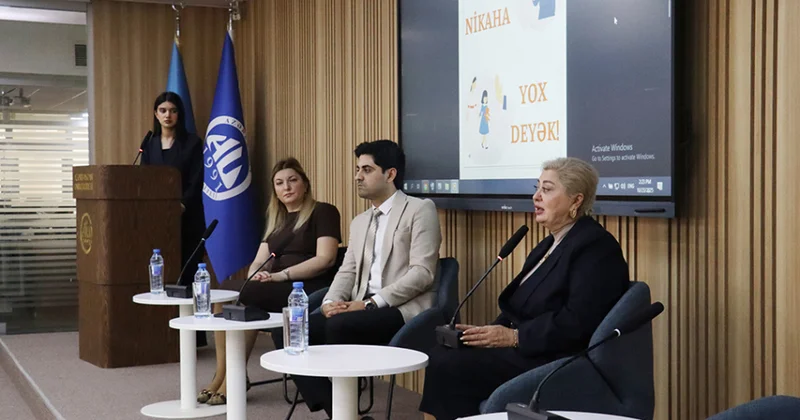 Azərbaycan Universitetində “Erkən nikah itirilmiş arzular” mövzusunda maarifləndirici tədbir keçirilib