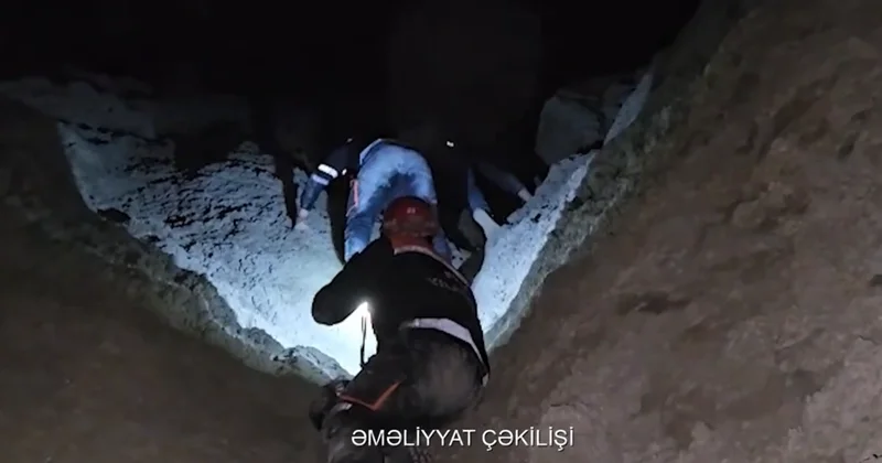500 metrlik hündürlüyə çıxan, köməksiz qalan gəncin xilasedilmə GÖRÜNTÜLƏRİ