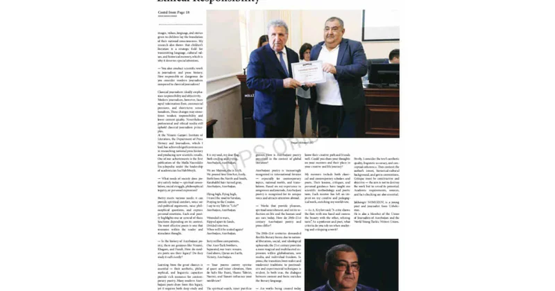 Professor Vüqar Əhmədin müsahibəsi xarici mətbuatda yayımlanıb