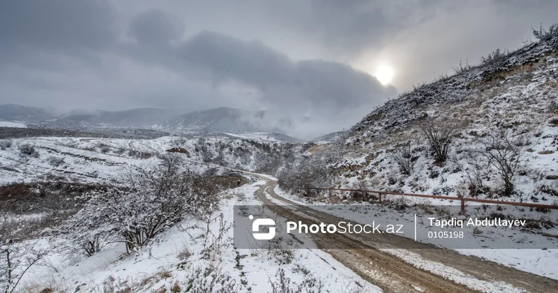 Azərbaycanın bəzi bölgələrinə qar yağıb FAKTİKİ HAVA