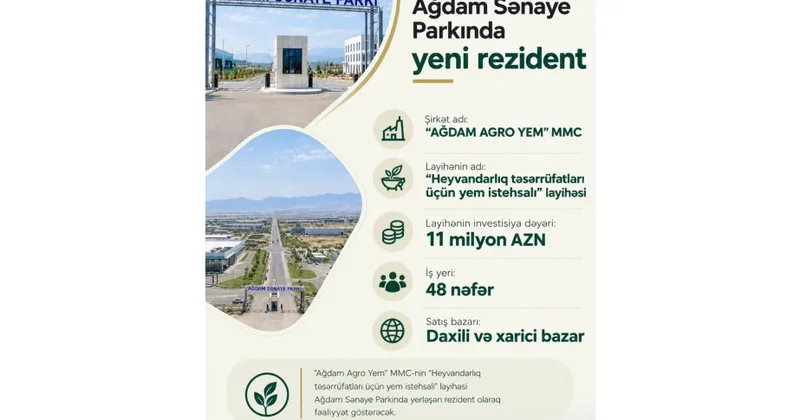 В Агдамском промышленном парке будет создано предприятие по производству кормов