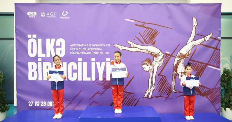 Ölkə birinciliyində aerobika gimnastikası üzrə ilk qaliblər müəyyənləşib