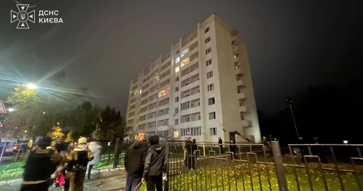 В Киеве в результате ночной атаки погибла женщина, 14 человек пострадали
