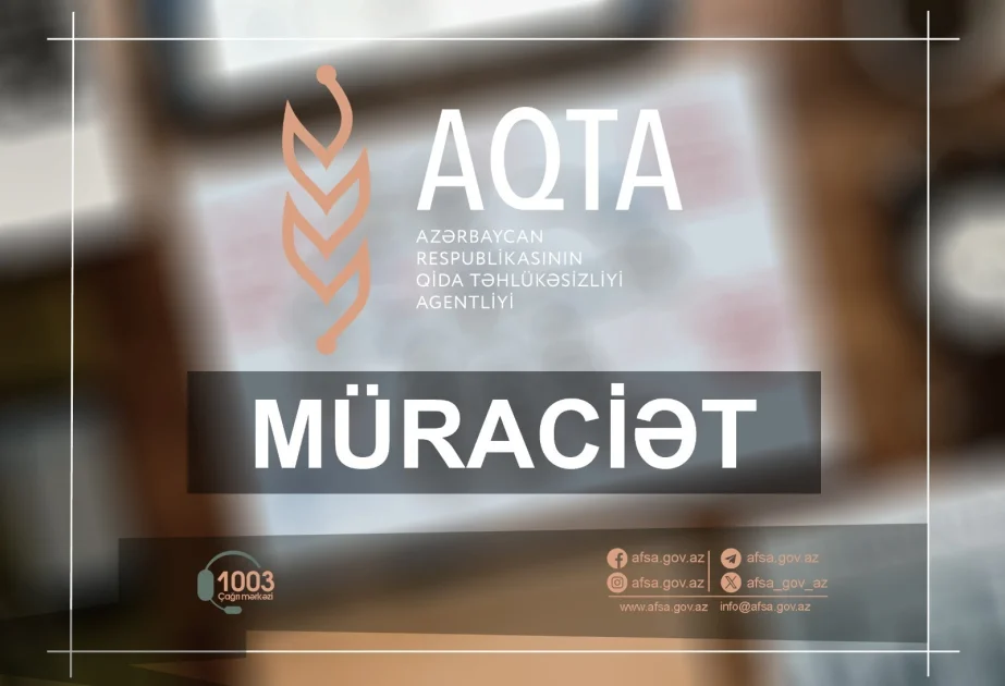 AQTA HACCP sisteminin tətbiqi ilə bağlı sahibkarlara müraciət edib