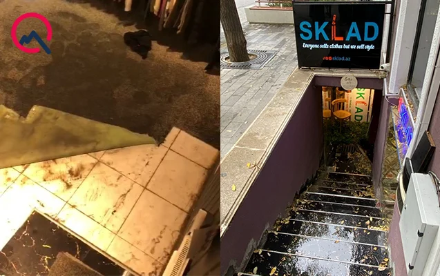 “Malakan bağı”nın yanındakı mağazanı kanalizasiya suyu basıb Video