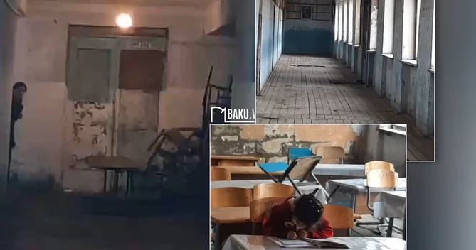 Sabirabadın şəraitsiz məktəbi Tualeti belə bağlıdır...