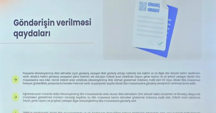 Tibbi müəssisələrə göndərişlərin alınması qaydası açıqlanıb