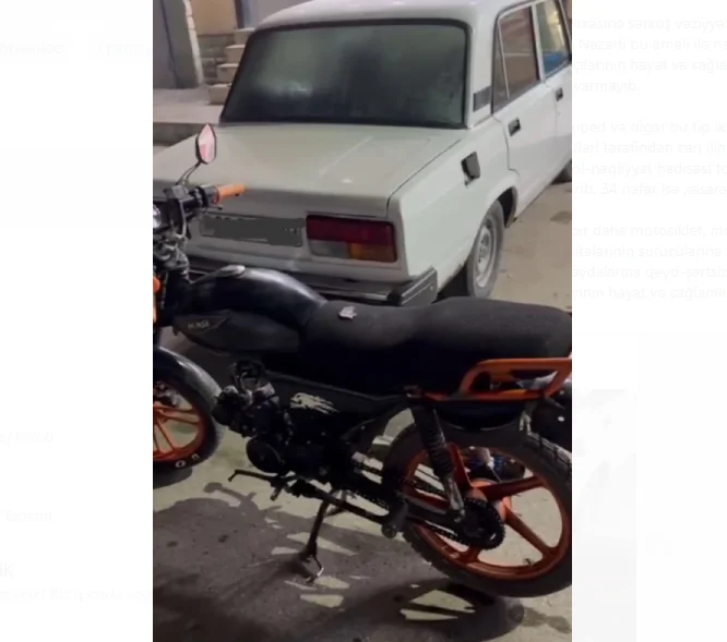 Sərxoş moped sürücüsü təhlükəli anlar yaşatdı VİDEO