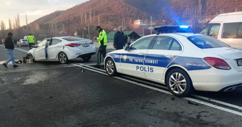 İsmayıllıda qəza olub, qadın sürücü xəsarət alıb FOTO